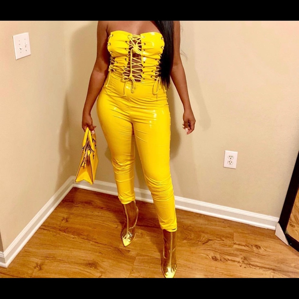 All in one yellow outfit